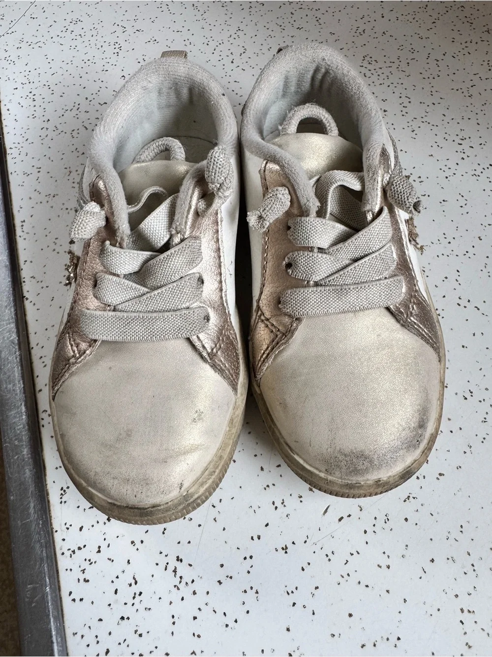 OshKosh B'gosh White Sneakers with Rose Gold Accents